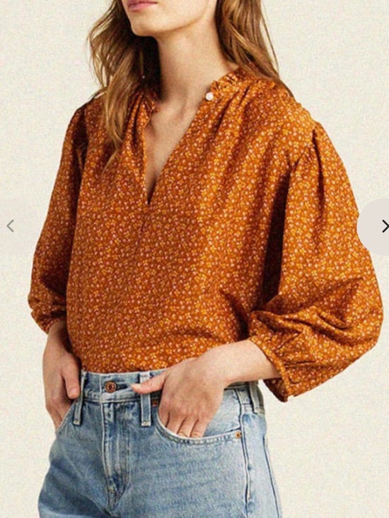 Trovata Tops - BNWT Trovata Birds of Paradis Orly Blouse Pecan Ditsy size XS $288